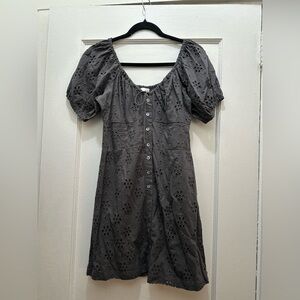 NSR eyelet puff sleeve dress